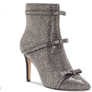 I.N.C.  Pewter Silver Bling Stiletto Heel Bootie